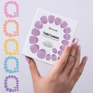 TabQueen Ultra-Thin Press-On Nail Tabs – 18 Sizes, 5 Colors, 0.3MM Full-Cover Adhesive Tabs, Strong Hold, Easy Application, Gentle Removal, Reusable Nail Stickers, 10 or 20 Sheets