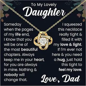 To My Lovely Daughter Necklace from Dad, Jewelry Gifts From Daddy on Graduation, Jewelry with Heartfelt Message, Birthday, Graduation Gifts from Dad, Daughters Jewelry Gift Box