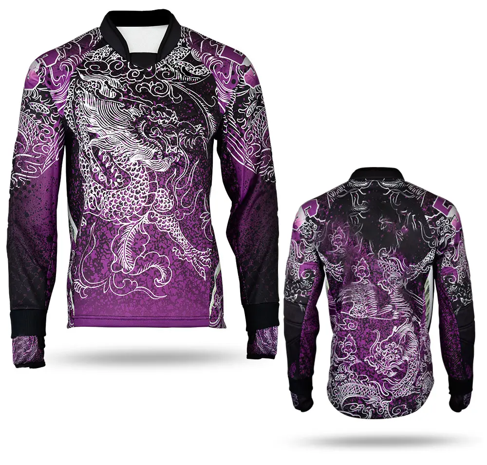 Galaxy High Quality Paintball Long Sleeve Padded Lightweight Jersey Dragon Purple - 1123