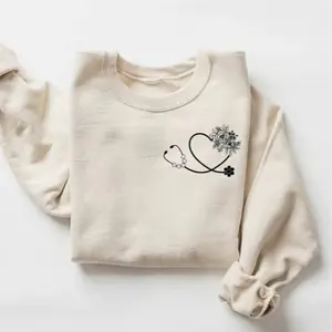 Cute Nurse Sweatshirt, Floral Stethoscope Sweatshirt, Nursing School Gift, Healthcare Gift, Medicine, Doctor, Medical Assistant Sweatshirt