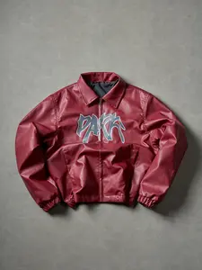 American Street Graffiti Letter Leather Jacket for Men, Spring Fall High Street Fashion Notch Lapel, Hip Hop Casual Loose Zipper Motorcycle Coat