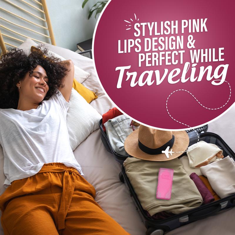 Pink Lip Shaped Night Tape with Case - 60 Count