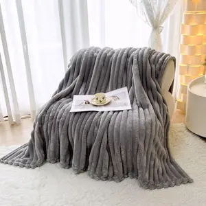 Solid Color Flannel Blanket, Soft Comfortable Throw Blanket, Air-conditioned Room Blanket, Warm Nap Blanket for Home Office Travel