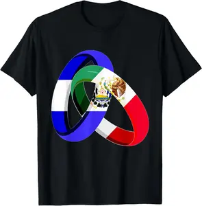 Cotton Short Sleeve Shirt El Salvador Flag Mexico Grown Ring Marriage Wedding T-Shirt Summer Casual Menswear Graphic Tee, Fashion Gift, Adult Size Streetwear