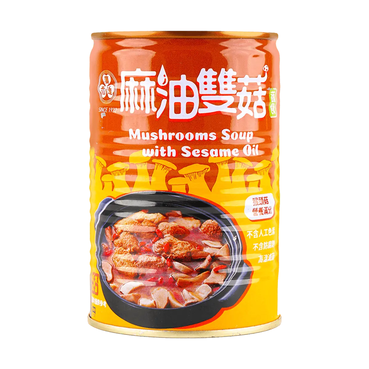 KTH Taiwanese Sesame Oil King Oyster Mushroom & Monkey Head Mushroom Can - Ready-to-Eat, 400g, Perfect Side Dish for Rice