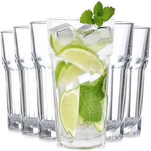 6 Pack Stackable Plastic Tumbler Cups, 20oz Drinking Glasses Water Glasses, Reusable Acrylic Tumblers, Unbreakable Glasses