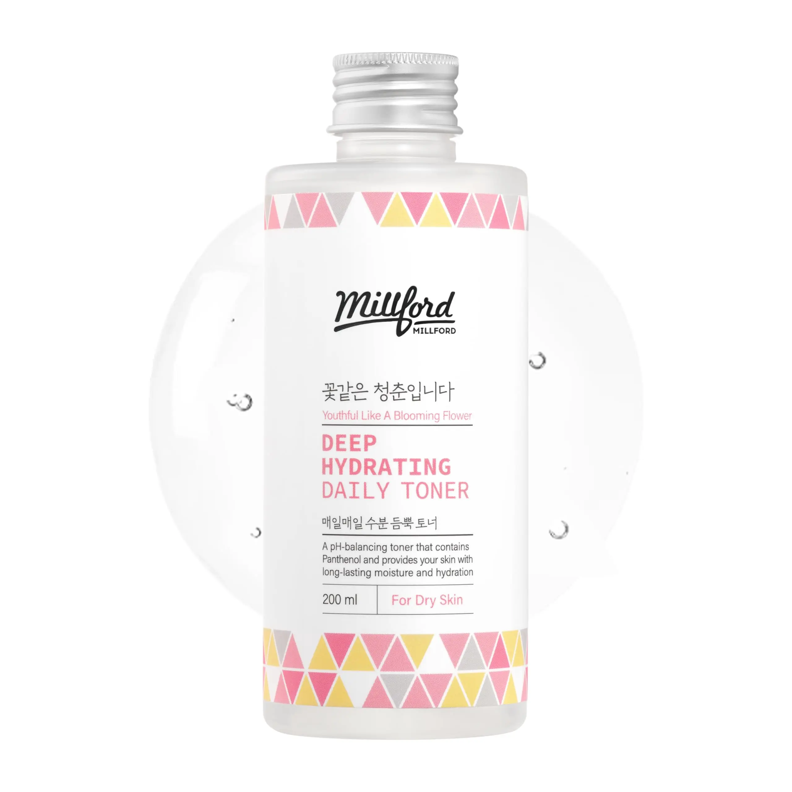 Millford Deep Hydrating Daily Toner 6.76 fl oz (200 ml) - pH-Balancing, Alcohol-Free & Fragrance-Free Toner with Panthenol (Vitamin B5) & Betaine to Strengthen Moisture Barrier, Korean Skincare
