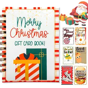 Christmas Gift Card Book, Christma Gift Cards Books Holder, 5x7 Color Spiral-Bound Book, DIY Personalized Xmas Gifts for Family, Friends, Students