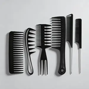6 Piece Premium Hair Styling Tools Set, Includes Hair Styling Combs, Hair Care Comb, Pointed Comb, Wide Tooth Comb, Triangular Comb, Portable and Easy to Carry