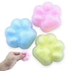 3pcs Random Color Paw Design Squeeze Toy,  Pocket Daily DecompressingSmall Toy, Office Decompressing Leisure Toy，easter party favor gift birthday festival easter squishies Silicone Portable