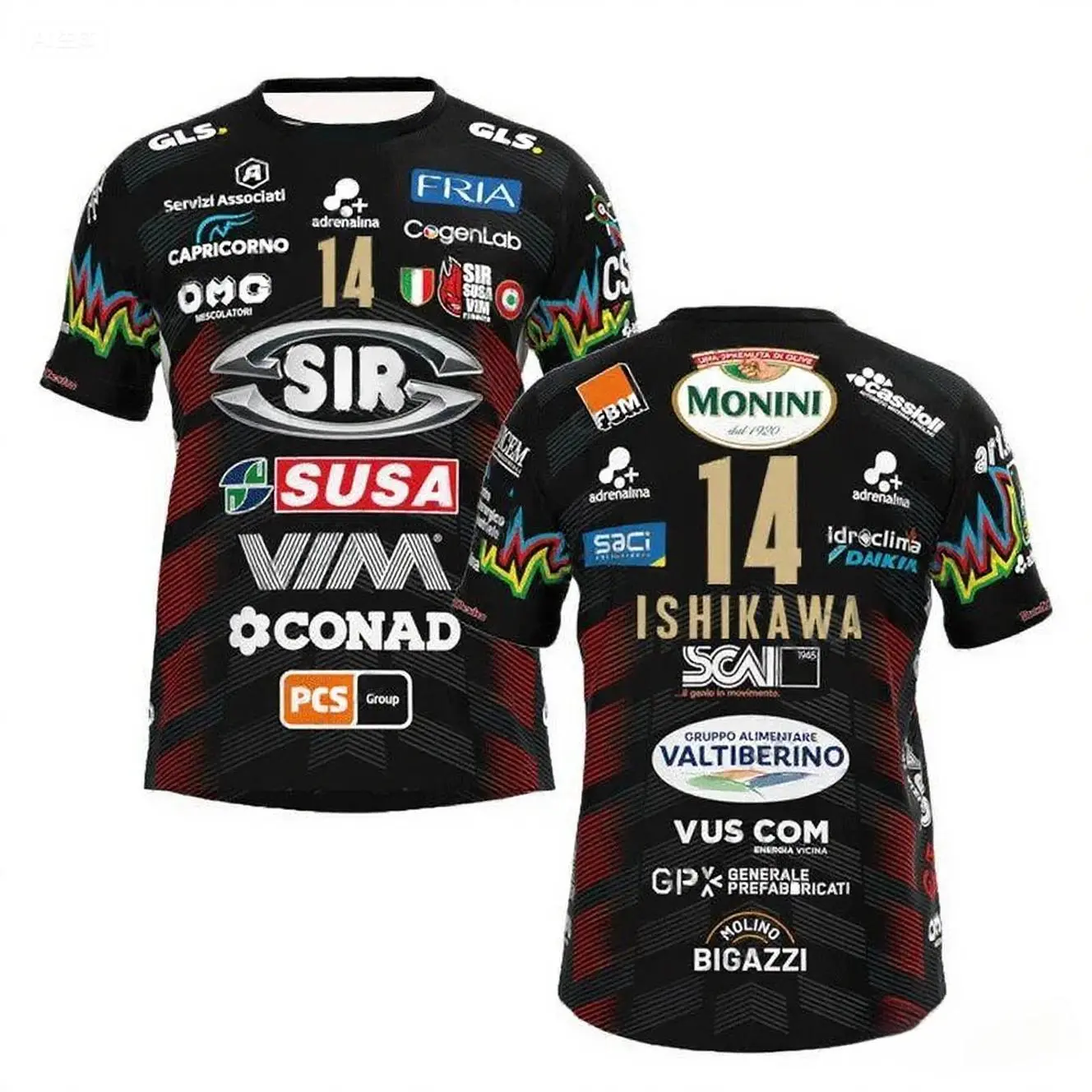 2025Men Women No. 14 Volleyball Jersey Sir Safety Perugia Tshirt Match Clothes Beach Tee Male Ishikawa Home Champions Sportswear