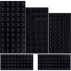 Rubber  Adhesive Bumper Pads Self Stick Furniture Buffer Pads for Doors, Cabinets, Drawers (Black)