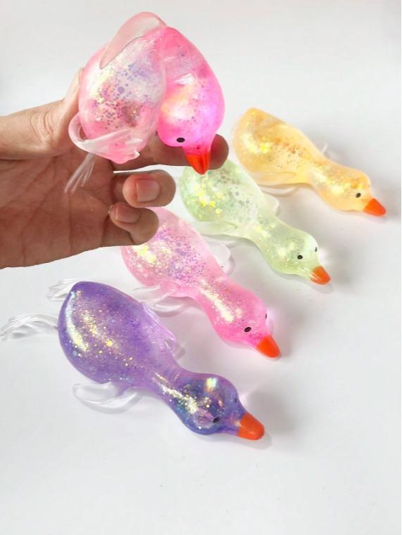 1PC Glitter Crystal Duck Soft Slow Rebound Sticky Stress Relief Toy, Cute for All Ages, Ideal for Holiday, Birthday, Easter, Halloween, Christmas & Mother's Day Gifts