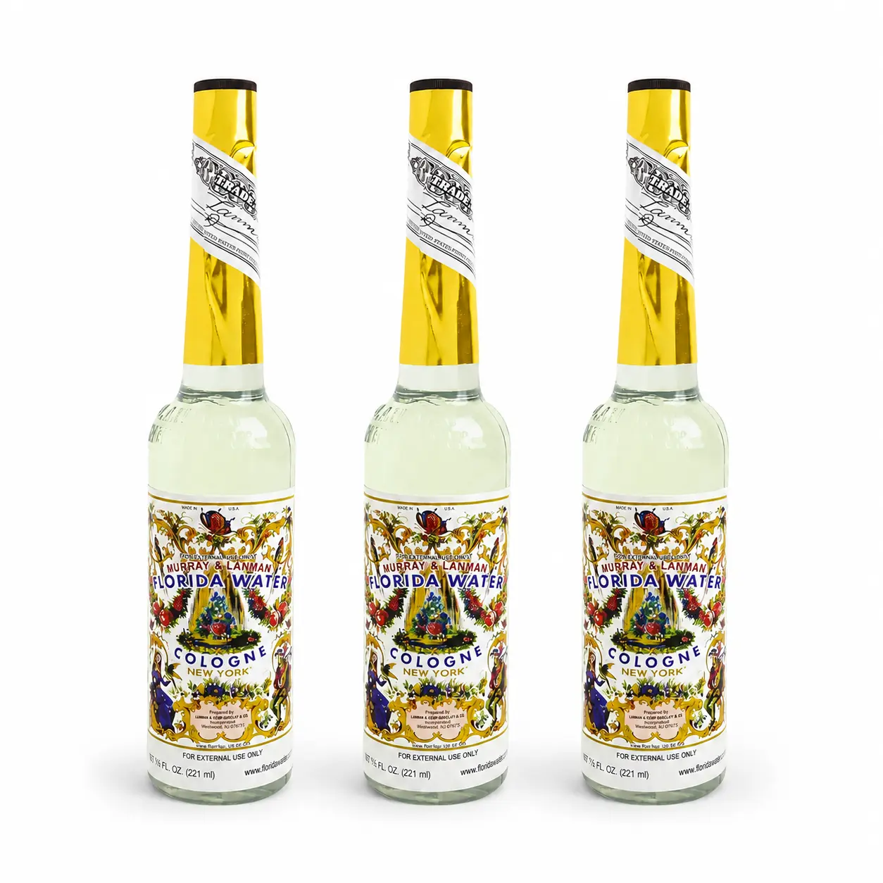 Florida Water Cologne 3-Pack 7.5 oz – Murray & Lanman Agua de Florida Unisex Floral Lemon Aftershave