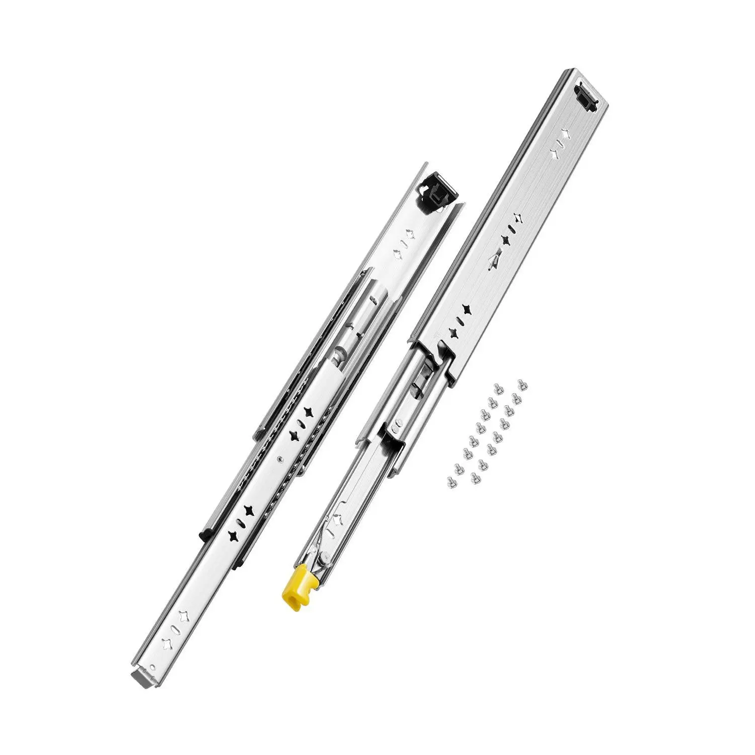 VEVOR Heavy Duty Furniture Hardware Drawer Slides, 16in Pair Pack Locking Slides with 250lbs Load Capacity, Side Mount Ball Bearings, 3-Fold Full Extension