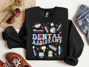 Dental Assistant T Shirt, Funny Dentist Sweatshirt, Cute Dental Hygienist Crewneck, Dental Hygiene Graphic Tee, Dentist Teeth Squad Gift Top