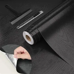 Peel and Stick Wood Grain Wallpaper 15.7"x78.7" Waterproof Self Adhesive Contact Paper for Kitchen Backsplash Countertops Furniture Cabinets Walls – Removable Vinyl with Free Knife & Squeegee