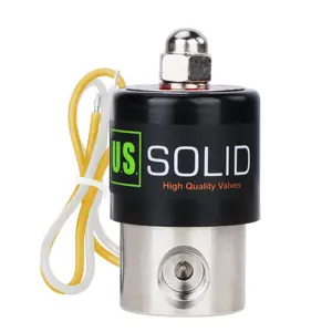 U.S. Solid 1/4" Stainless Steel Solenoid Valve 110VAC Normally Closed VITON