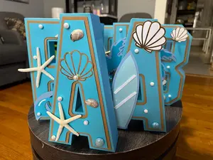 3D Beach Customized Letter, 3D Customized Letter , Cardstock Letter