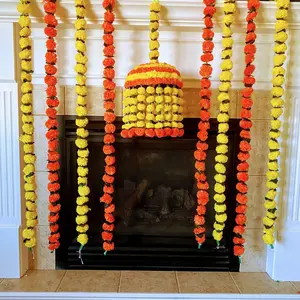 Vibrant Marigold Decoration | Artificial Flower Garland for Weddings, Pooja, Diwali & Festive Events | Real-Look Elegance
