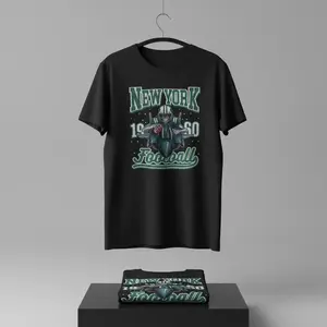 Vintage Skeleton New York Football T-Shirt NY Fan Apparel Custom Fit 100% Cotton Retro Game Day Shirt