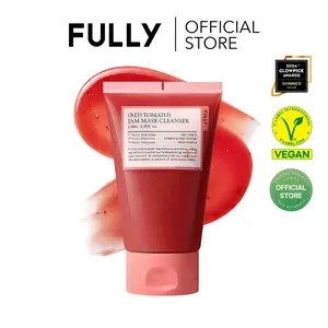 [FULLY Official Shop] Red Tomato Jam Mask Cleanser, Gentle Exfoliation, Refines Skin Texture, Clear Pores, Hydration, Face Wash, Vegan, Rough & Sensitive Skin, Korean Skincare 4.05 fl.oz
