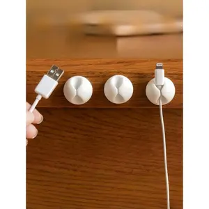 3pcs Cable Clip Holder, Organizer, Cord Management System With Adhesive Hooks, Random Color, Tools For Men
