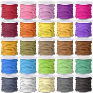 Faux Suede Leather Cord, 25 Rolls Flat for  Making, Leather Strips & Laces for Dream Catcher Supplies DIY Crafts, Thread  String for Necklace, Bracelet, Beading