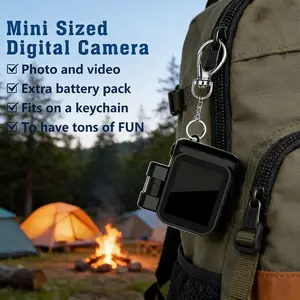 Mini Keychain Camera for Kids - Portable 1080P HD Video Vlogging Camera with Long Battery Life & Retro Style - Perfect for Festivals, Campus, and Life Study - Includes 8GB SD Card