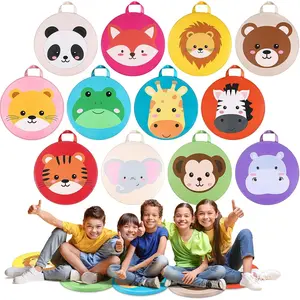 12 Pcs Cartoon Kids Floor Cushions for Classroom, Round Flexible Seating with Handle, Soft Waterproof Floor Pillow with Cute Animals Patterns for Home Daycare Preschool Kindergarten, 12 Styles