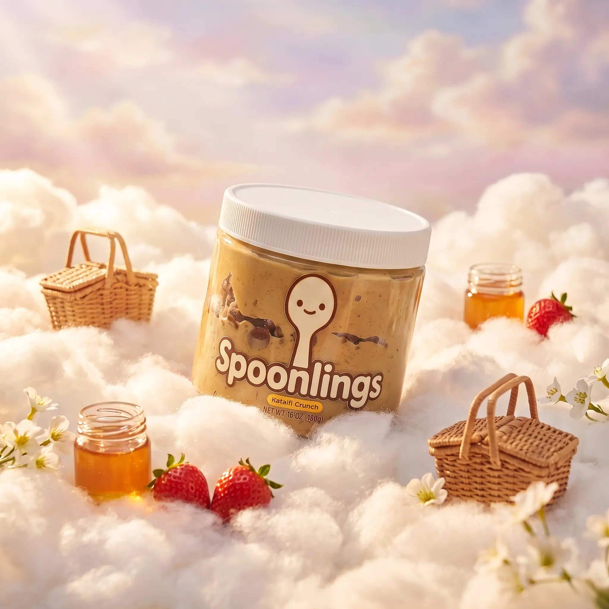 Spoonlings Viral Dubai Chocolate Pistachio & Tahini Dip - Buttery Kataifi Crunch, 16-32 Servings, 110 Calories, 2g Protein, 6g Sugar, 9g Carbs, Real Roasted Pistachios, Organic Tahini, Milk Chocolate