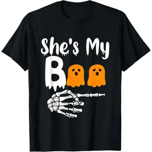 He Is My Boo She Is My Boo Matching Pajamas - Halloween Couples Set - Festive Sleepwear