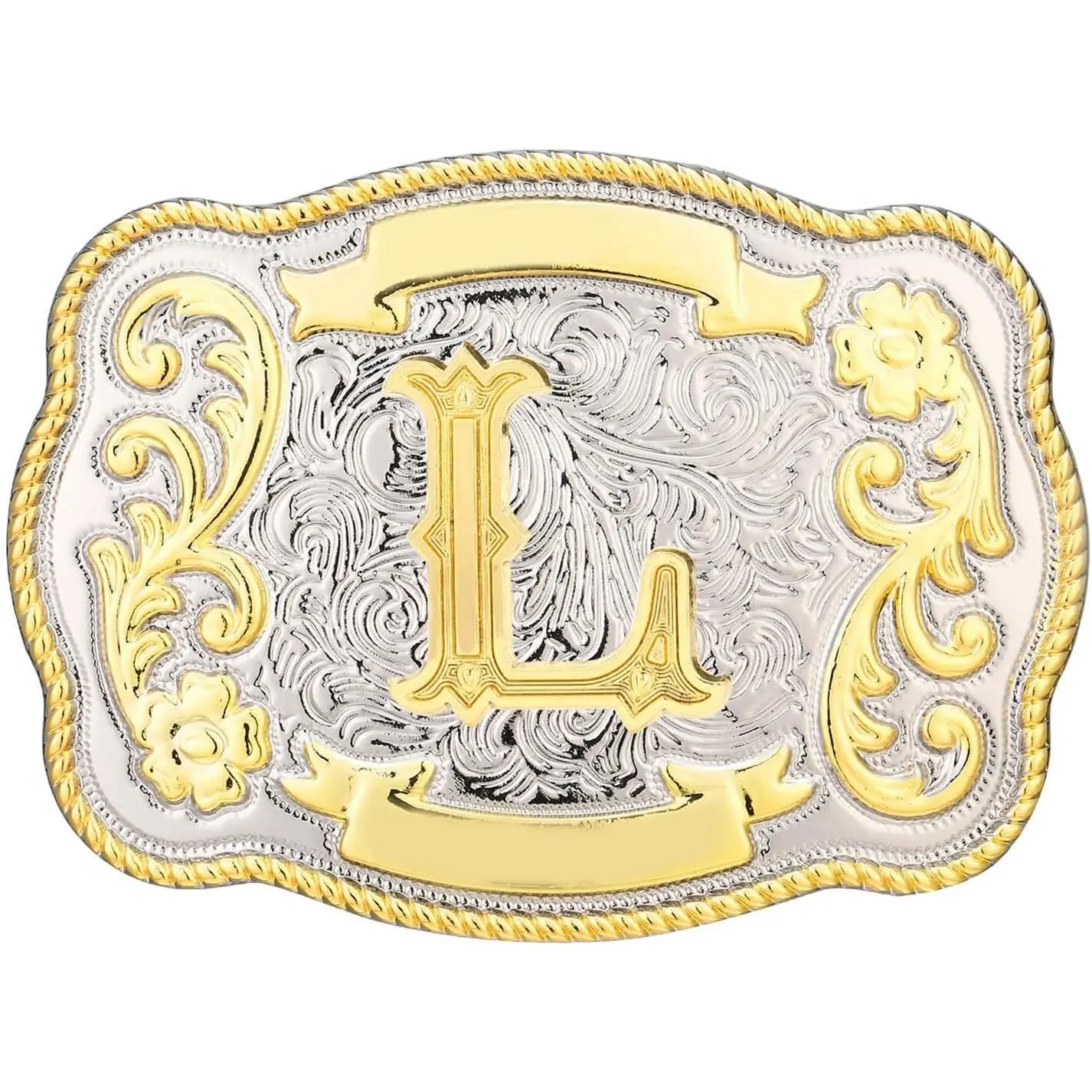 Belt Buckle Men Western Cowboy Cowgirl Rodeo Vintage Initial Letter ABCDMRJ to Z Belt Buckles for Women