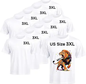 Joyclub 10 PCS Blank T-Shirts for Adults Unisex White Polyester Shirts Sublimation Crew Neck Short Sleeve Team Uniforms