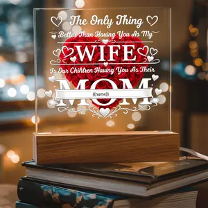 Personalized Acrylic LED Plaque for Mom – Custom Name Mother's Day Gift