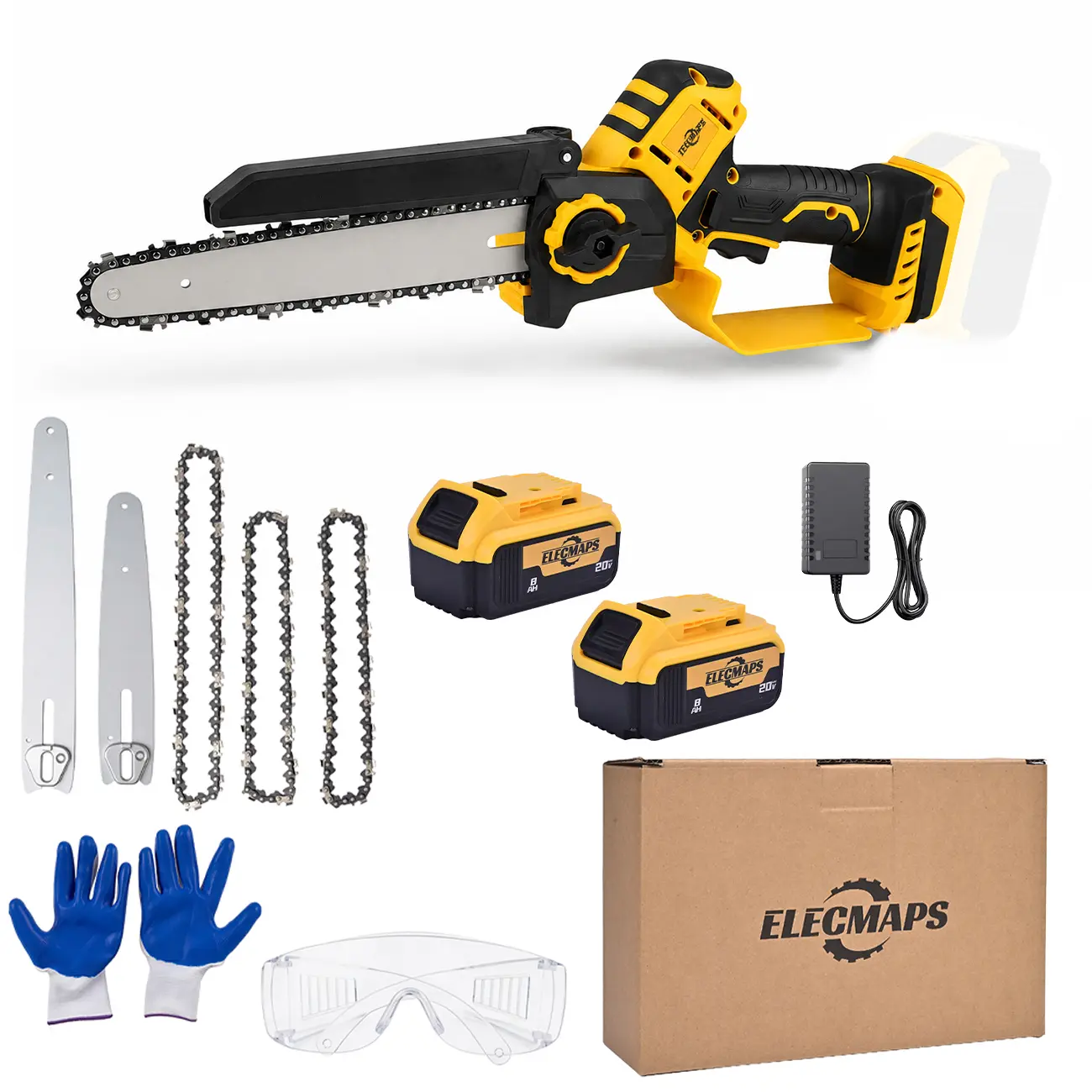 Mini cordless handheld saw, 6-inch/8-inch portable handheld saw, brushless motor, compatible with Dewalt 20V batteries, for pruning trees, wood, yard, and garden (tools and sets only—optional).
