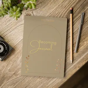 Becoming Journal Softcover Notebook – For Self Growth - Guided Reflection Journal | Personal Development Notebook | Mental Wellness Journal | Grounding Bloom