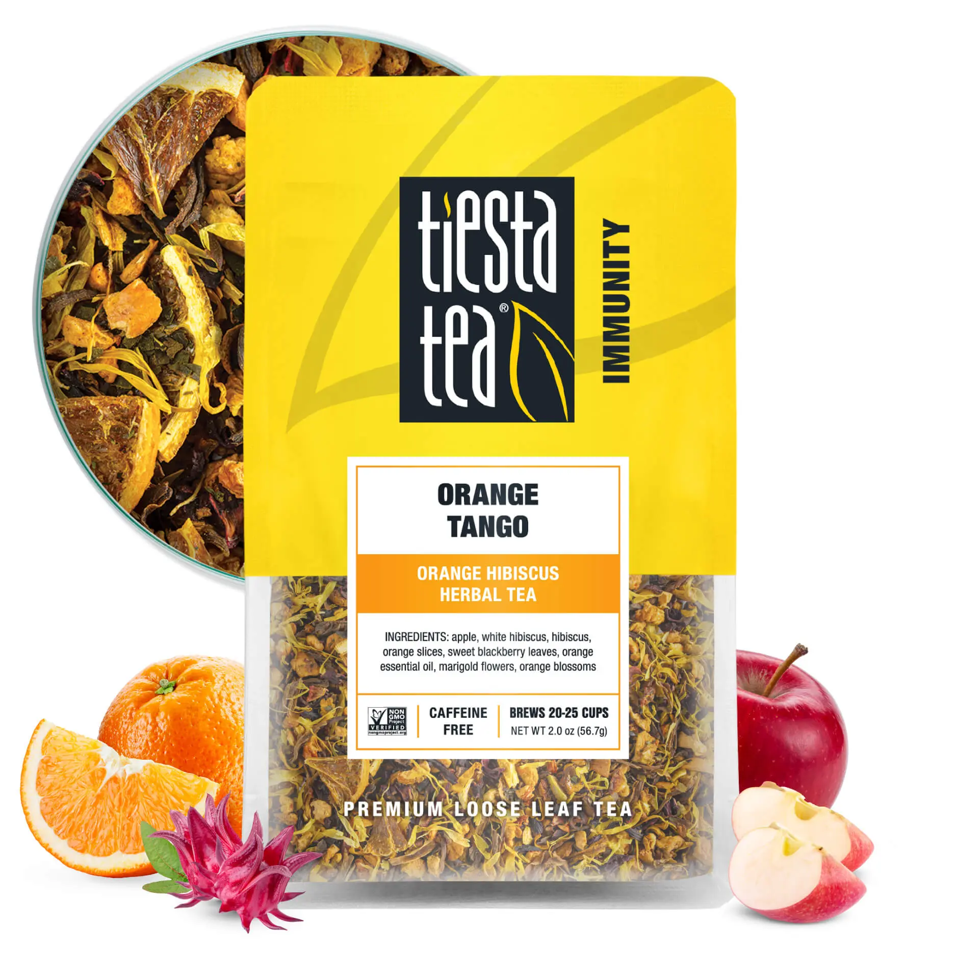 Orange Hibiscus Herbal Tea, Citrus Loose Leaf Blend | Tiesta Tea
