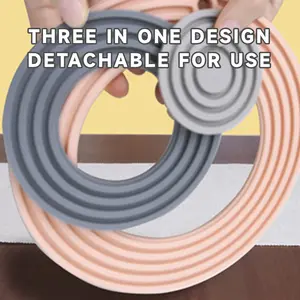 Heat-Resistant Multi-purpose Detachable Insulation Pad, Safety Tripod, Insulation Pad, Splash-Proof Pad, Silicone Microwave Pad, Thickened (Green, Pink, Gray) Three-in-One Silicone Insulation Pad Multi-function High Temperature Resistant and Non-slip