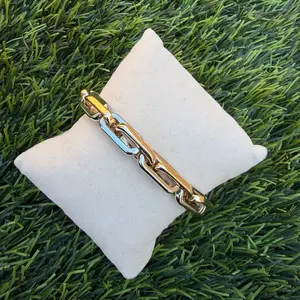 Thin Mixed Metals Bangle - Elegant Chain Design with Gold and Silver Accents