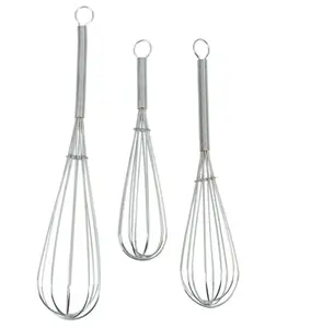 3-Piece Triple Chrome Plated Balloon Whisk Set, Assorted Sizes, 11.75 x 2.40 x 2.36 Inches