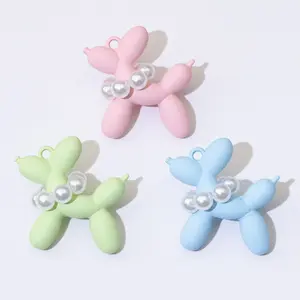 Frosted balloon dog pendant feel paint pendant mobile phone chain keychain three-dimensional decoration material DIY jewelry accessories
