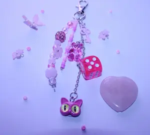 Pink Cat Bag Charm