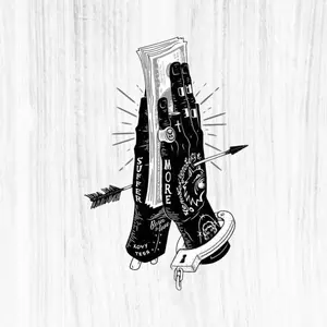 Tattoo Style Money Hand Sticker, Dark Aesthetic Cash Grip Decal for Laptop Streetwear Gear Gift