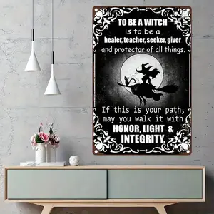 Spooky Witch Wall Art Sign Aluminum Vintage Home Decor for Room Bar Farmhouse Event Party Supplies Rustic home decor wall art sign durable vintage aluminum sign garage use  Metal Sign