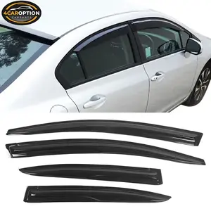 Fits 12-15 Honda Civic Sedan Mug Style Window Visors Rain Sun Guard Vent 4Pc Set