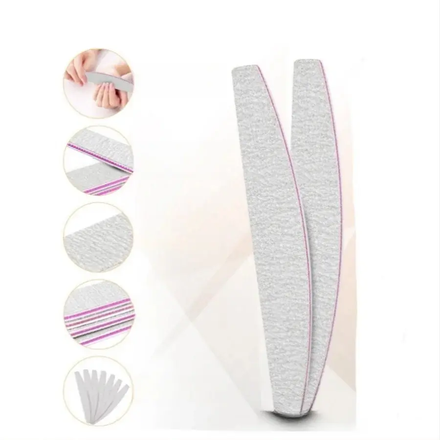 5/10/20 Professional Nail Files and Sandpaper, High-Toughness Thick Nail Files, Buffing Liquid, Sanding Half-Moon Shaped Nail Tools 80-240 Grit, Nail Art Accessories, Manicure, Nail Salon Supplies