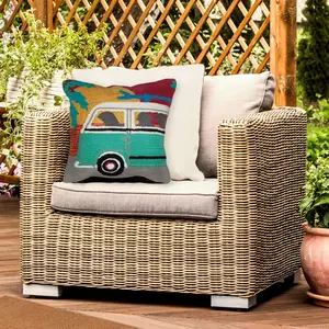 Lush Decor FRONTPORCH Indoor/Outdoor Handmade Pillow - Contemporary Graphic Coastal Nature Accent  (Beach Trip)