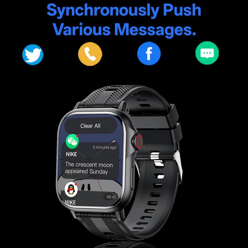 Smart Watch with 2.01 inch HD Full Touch Screen, Bluetooth, Message Notifications, Call reminders, Magnetic Charging, Blood Oxygen (SpO2) & Heart Rate Monitor, Multiple Sports Modes, for Men and Women, Waterproof Smart Watch, Perfect Christmas Gift