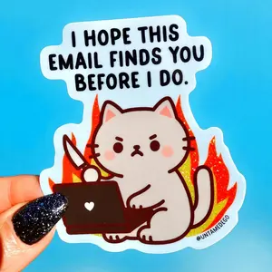 Funny Office Humor Sticker Holographic Laptop Sticker